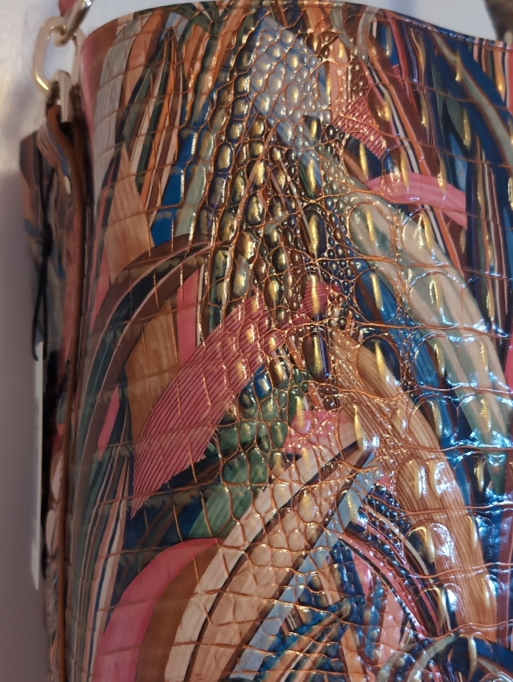 Brahmin Croc Embossed Celina Bucket Bag. Leather. NEW With Tags - Picture 6 of 14